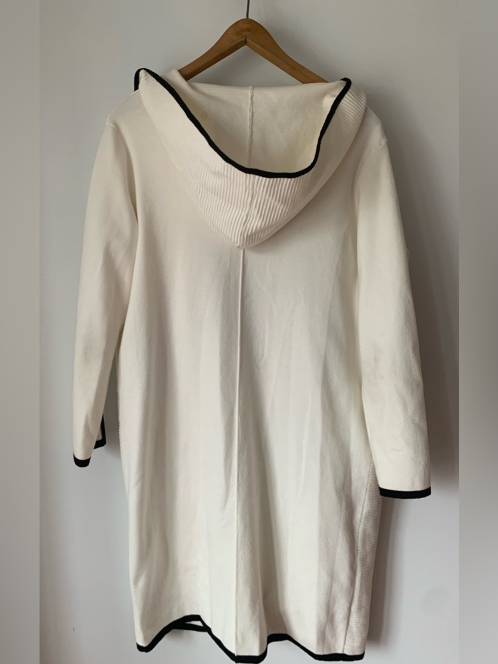 Orage Cream Trench Coat with Black Piped Trim